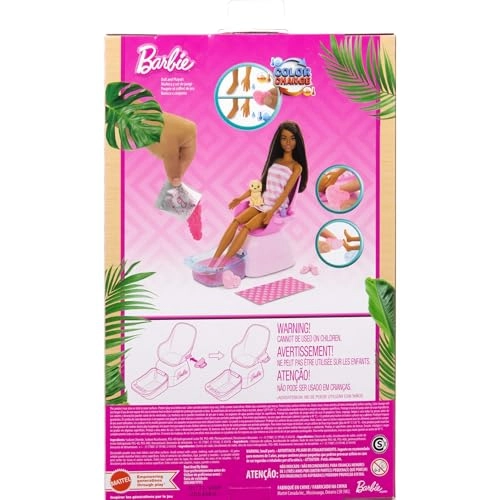 Mani-Pedi Spa Playset - Brunette Fashion Doll Puppy Color-Change