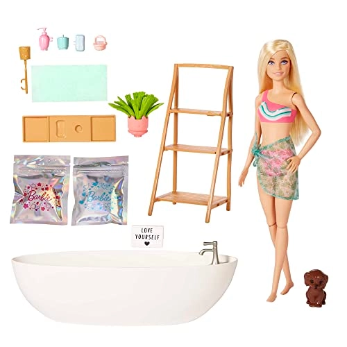 Doll - Blonde + Bathtub Playset - Confetti Soap & Accessories