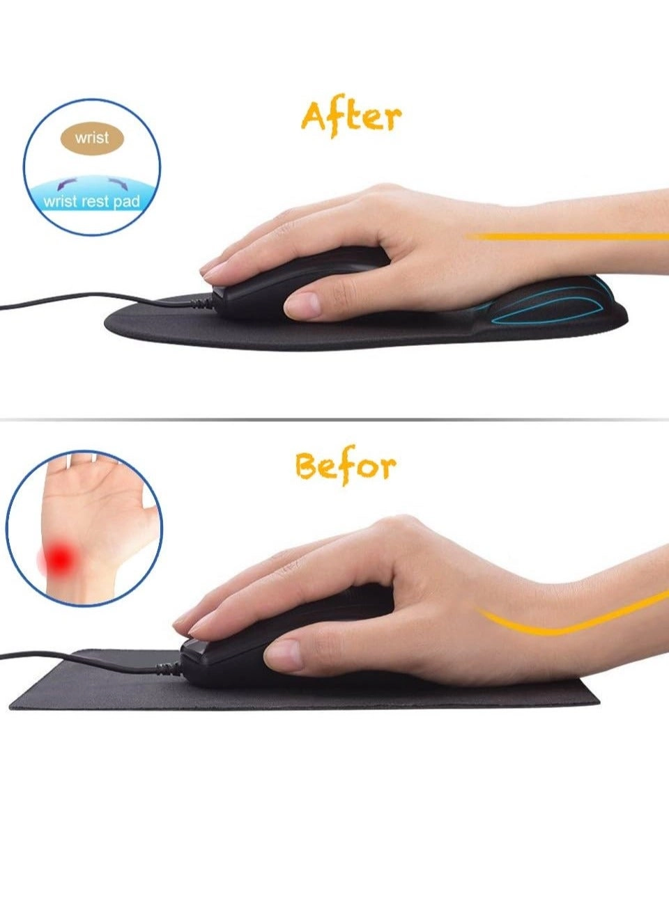 Office Lycra Ergonomic Mouse Pad