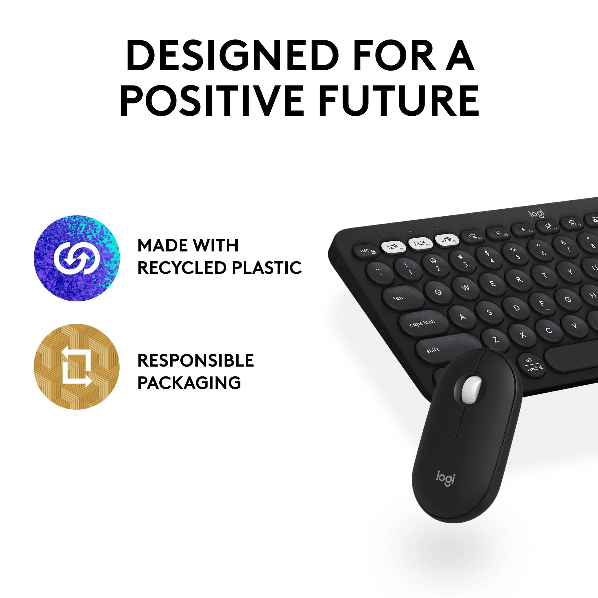 Pebble 2 Combo - QWERTY Battery Powered, Linux, Mac, Optical, PC