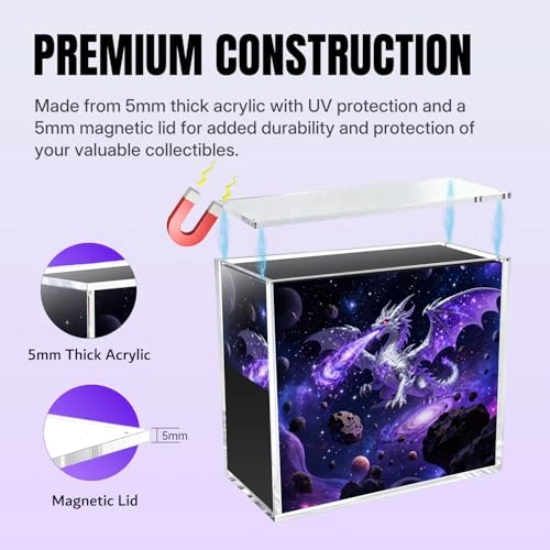 Acrylic Display Case Protector - 5mm Thick Magnetic ETB Case UV Protection