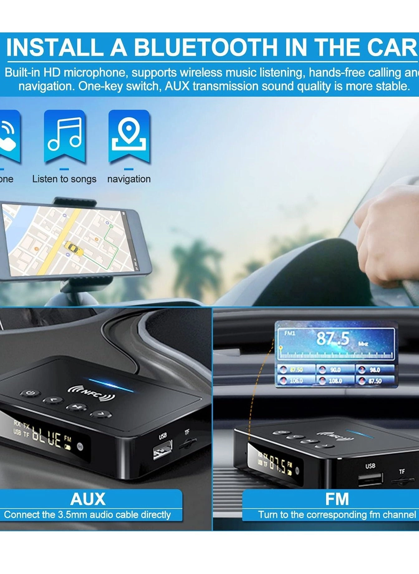 Bluetooth 5.0 Transmitter Receiver 3 in 1 Adapter 5.0