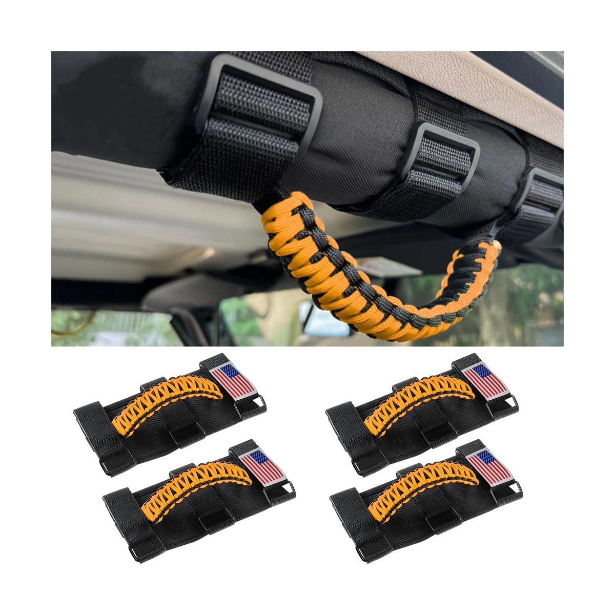 HZEL Roll Bar Grab Handles - 4PCS Orange