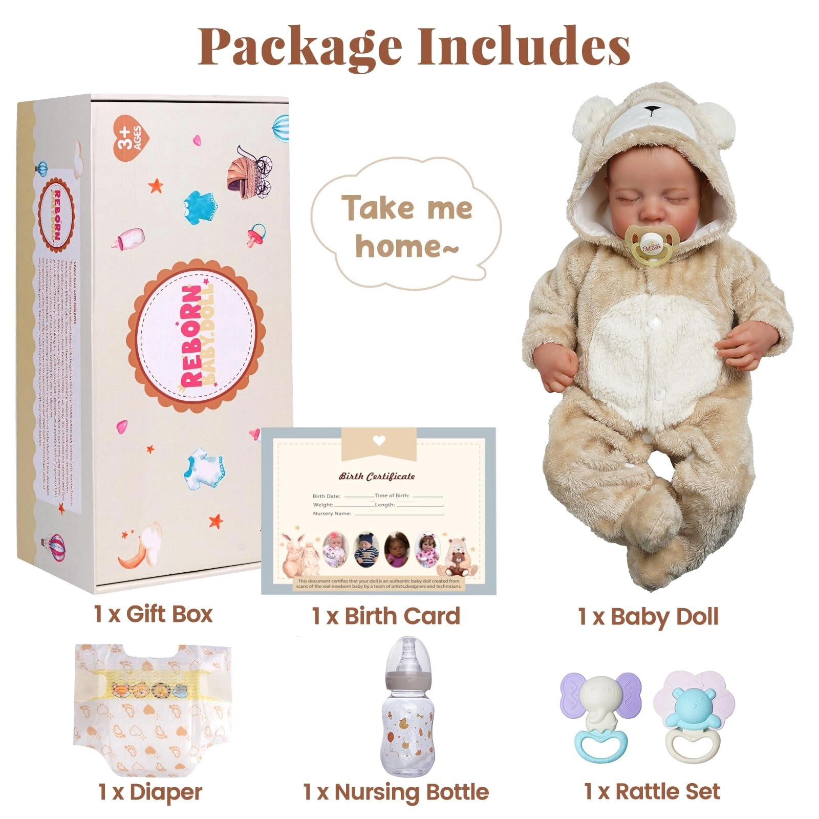 Reborn Baby Doll - 17Inch Vinyl Boy Ages 3+
