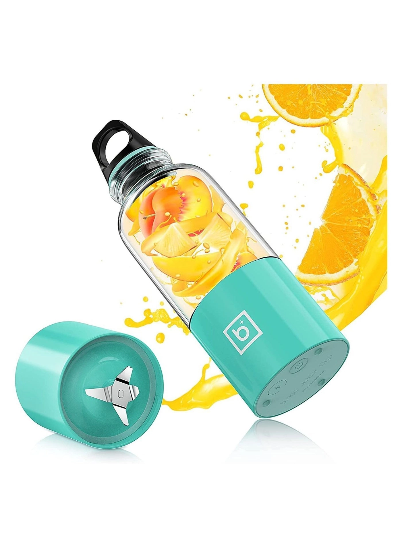 Portable Blender With Handle - Handle cup cover SUS304 stainless steel 4-blade Rechargeable USB