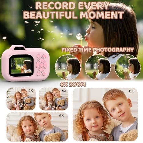 Kids Camera Instant Print - 1080P Dual-Lens