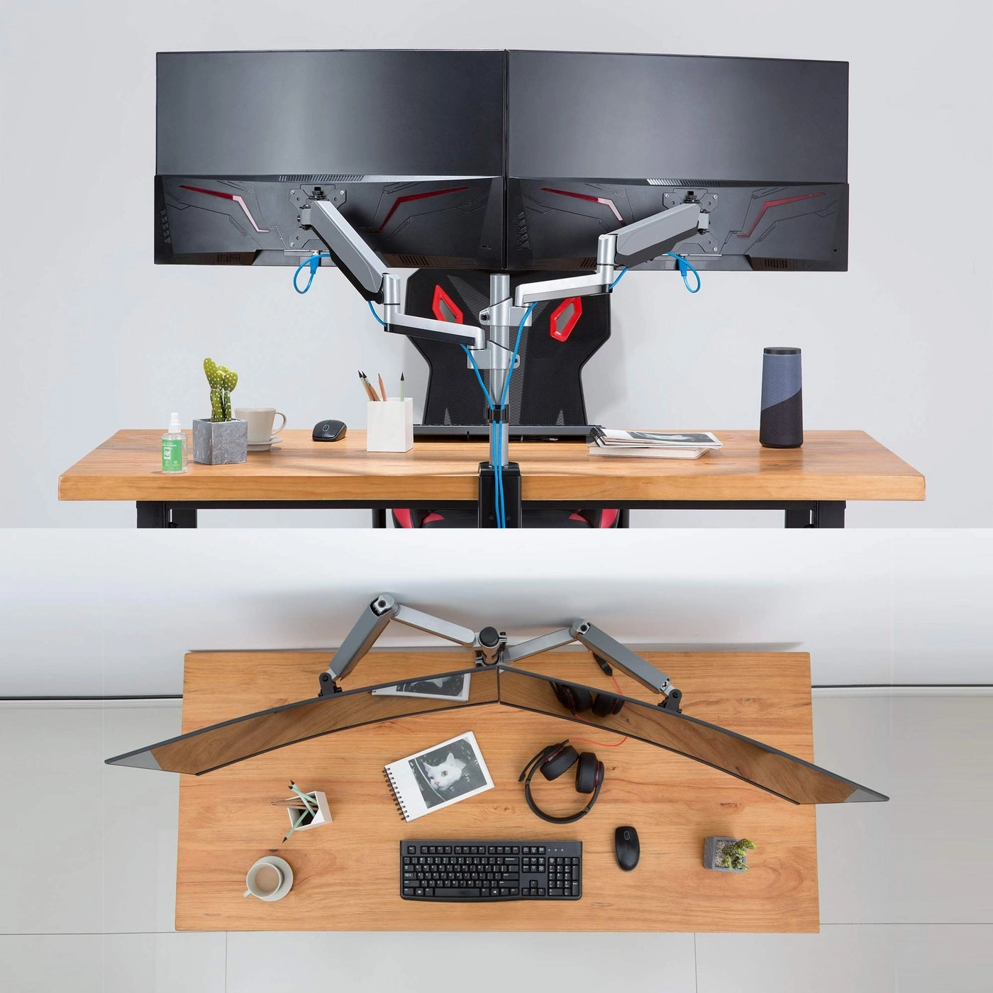 Vertical Ultrawide Monitor Mount Stand - Dual 38-inch VESA 75x75mm 100x100mm