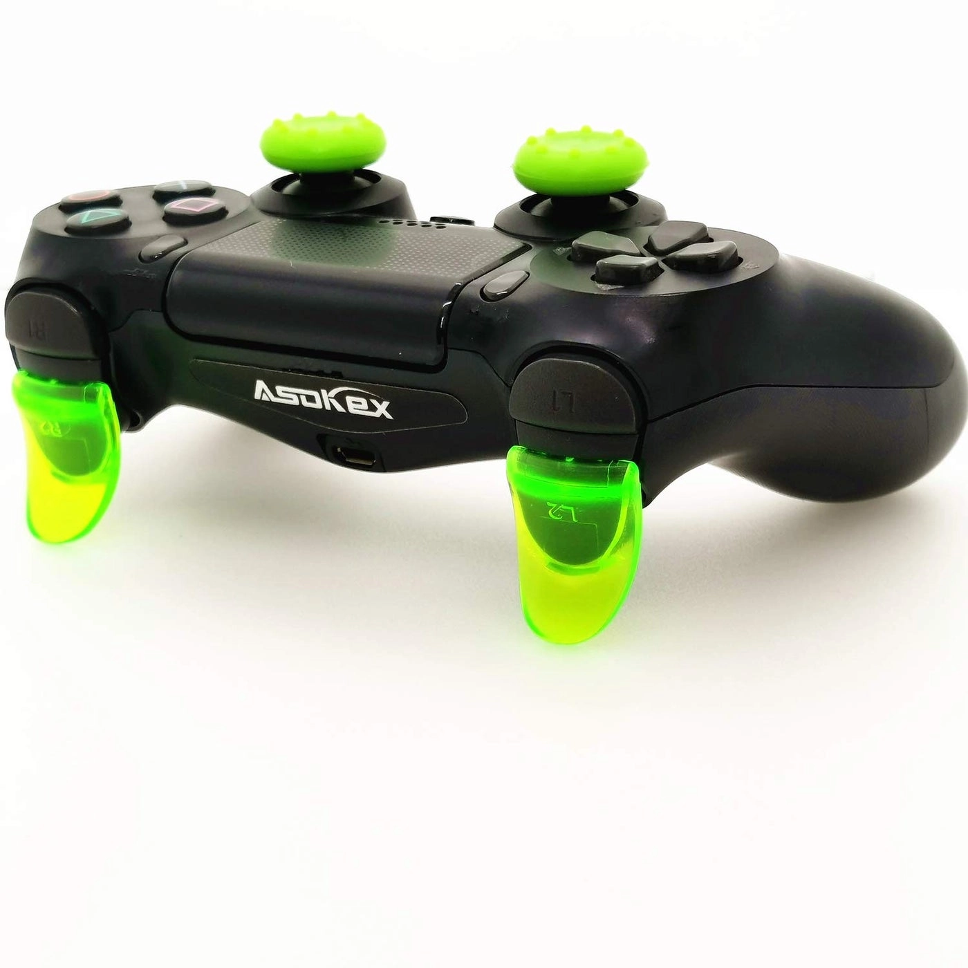 L2 R2 Ps4 Trigger Extenders - 2 Pairs 4pcs Joystick Cap Green