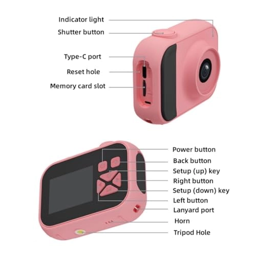 Min Kids Digital Camera - 2.0-Inch HD Screen 32GB Blue