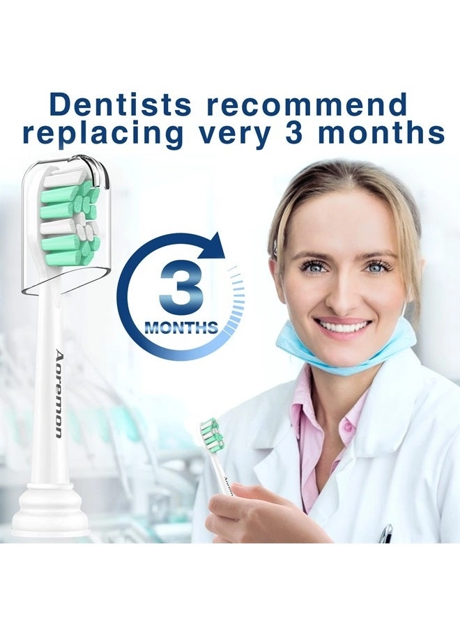 Replacement Brush Heads for Philips Sonicare - 10 Pack Blue and White
