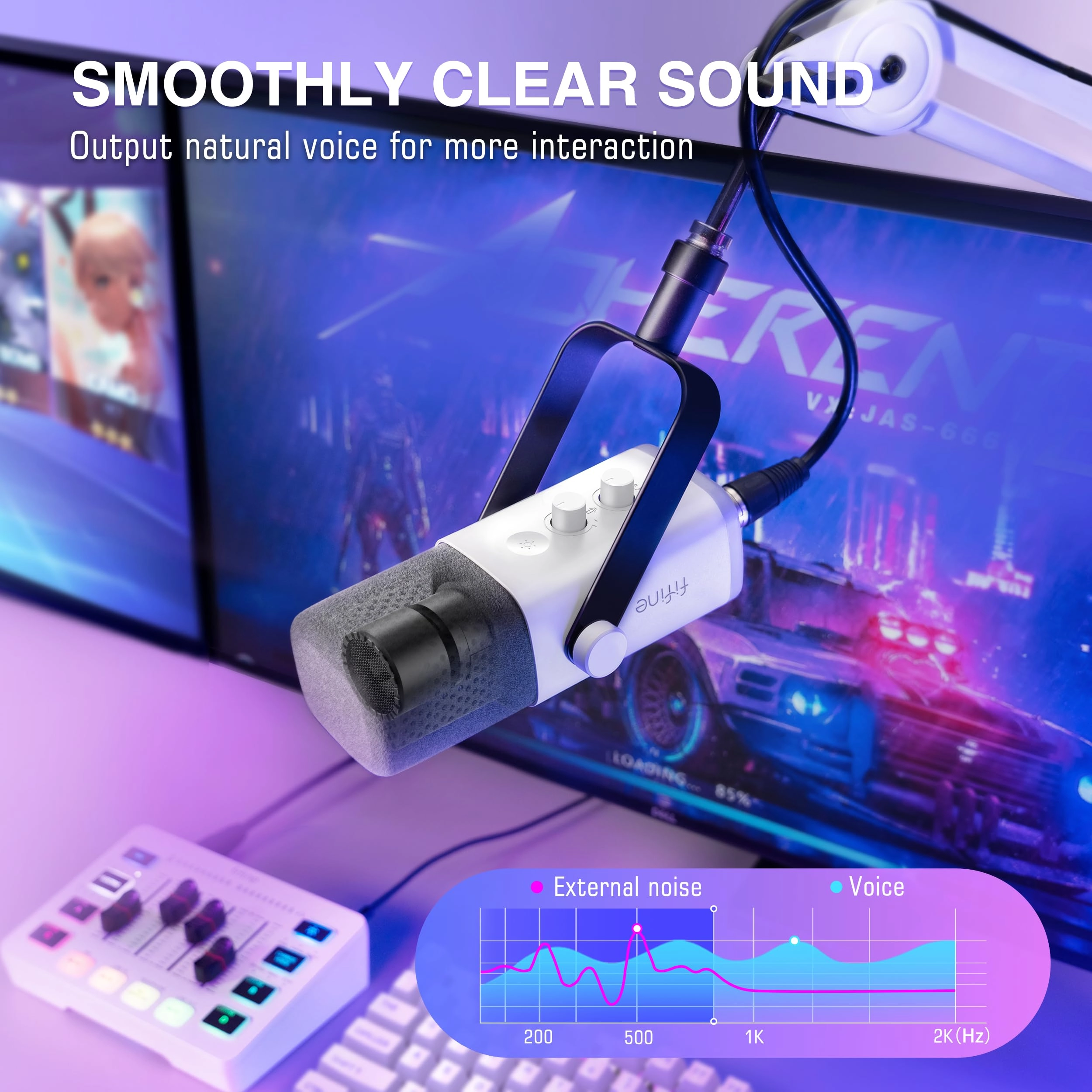AmpliGame KS5 XLR+USB Microphone Bundle