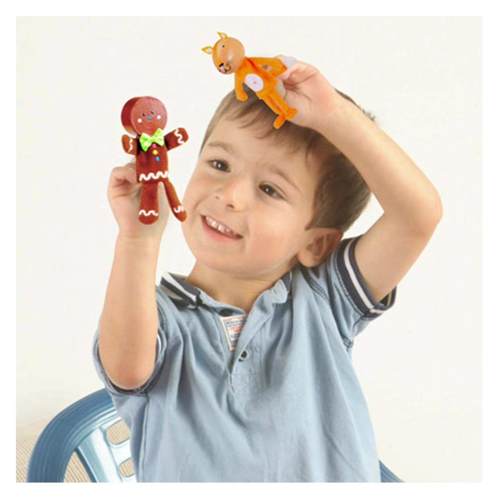 Finger Puppet Ginger Bread Man - Multi Colour 3 + Set