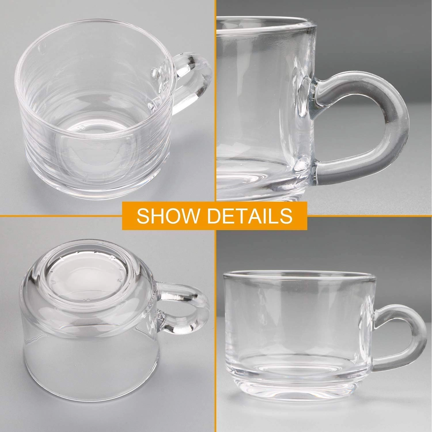 Simple Glass Tea and Coffee Cup - 2 pcs - 210 ml