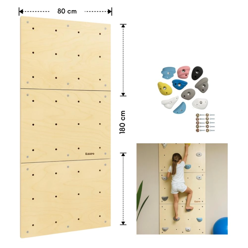 Climbing Wall - 10 Mix Rock Holds Natural