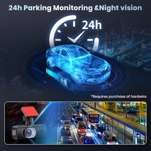 Dashcam - 4K (3840 x 2160 pixels) + 1080p (1920 x 1080 pixels)