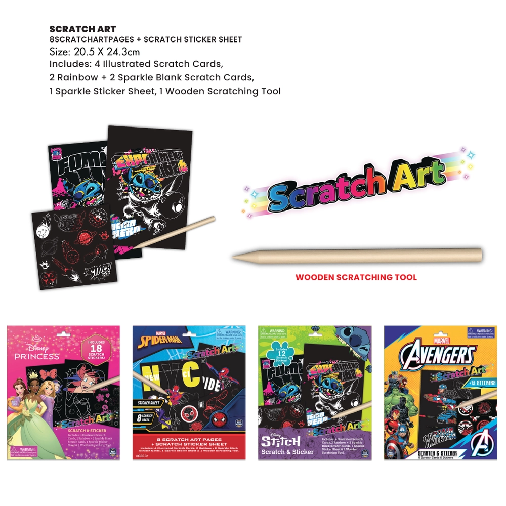 Stitch Scratch Scribble - 3+ years 12 pcs