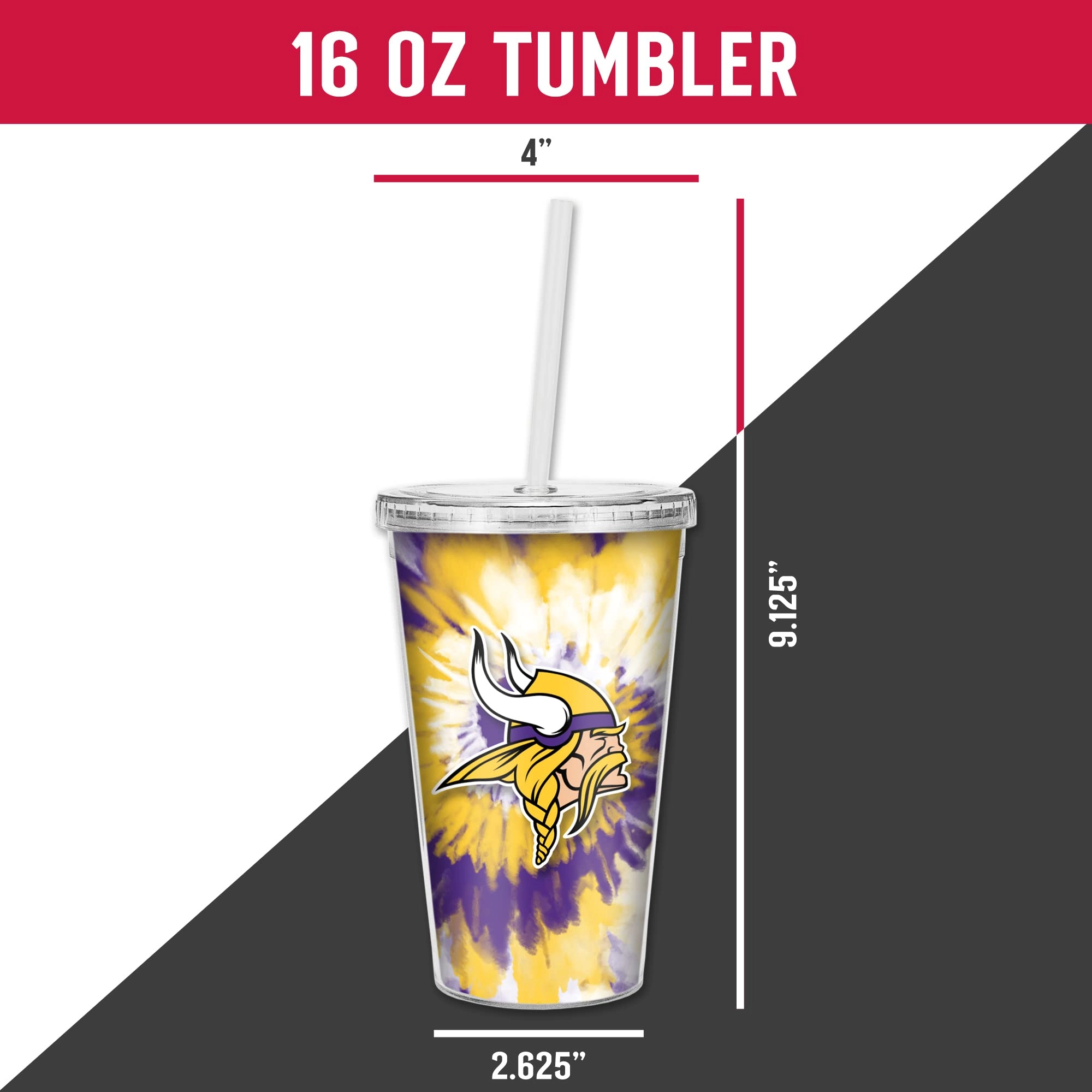 NFL Football Metallic Tie Dye Tumbler - 473ml
