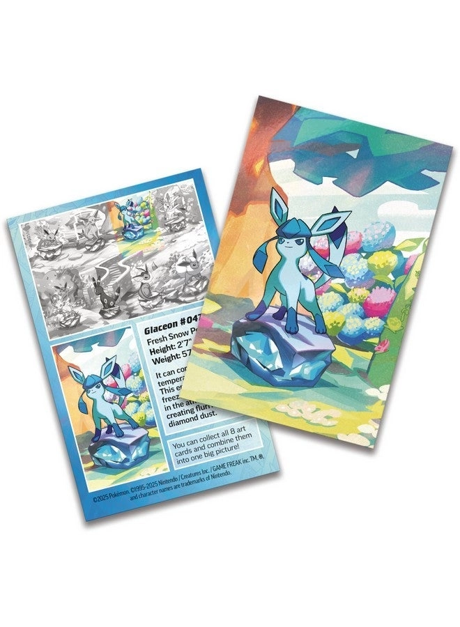 Scarlet & Violet-Prismatic Evolutions Mini Tin - Glaceon - 2 Booster Packs 1 Coin Bundle