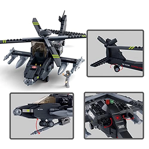 Ah-64 Apache Helicopter + Sluban Soldier - Army 293pcs