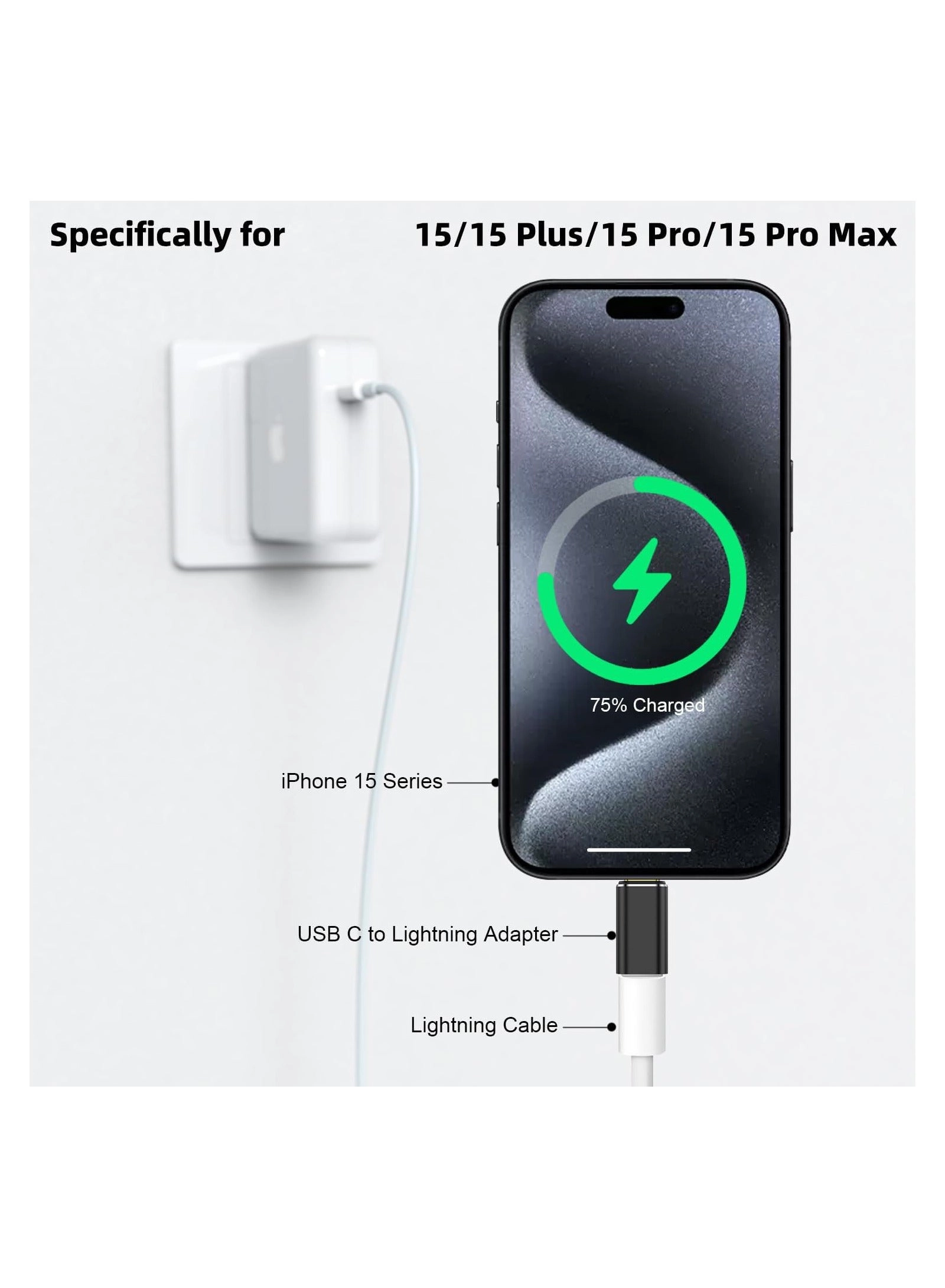 USB-C Male to Lightning Female Adapter - USB-C Male USB Type C
