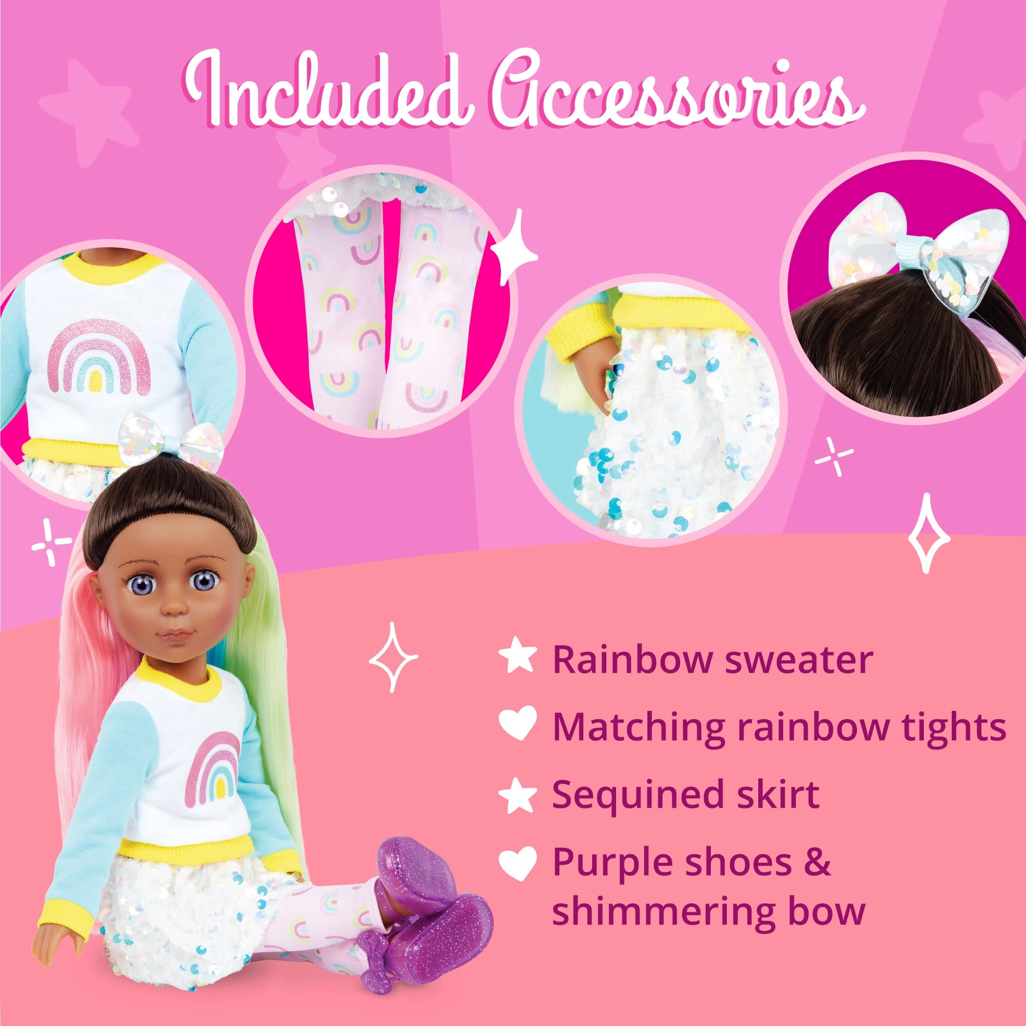 Torrei Fashion Doll - 14-Inch Multicolored Hair Blue Eyes Ages 3+