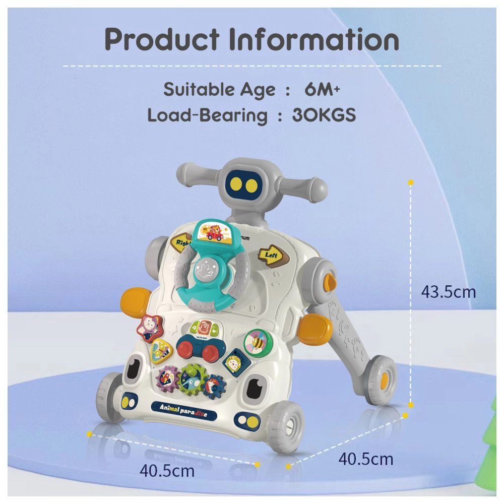 3-in-1 Baby Walker - Musical Keyboard Learning Table Mode