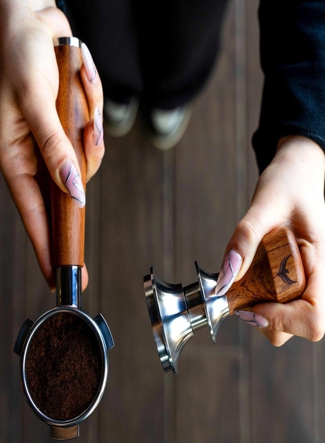 Espresso Tamper - 58.5mm Rosewood Handle Self-Leveling