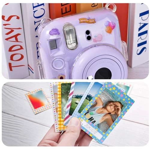 Clear Case - with Strap + Mini Photo Album - 80 Photos + Selfie Mirror + DIY Stickers - x2 + Color Filter - x4