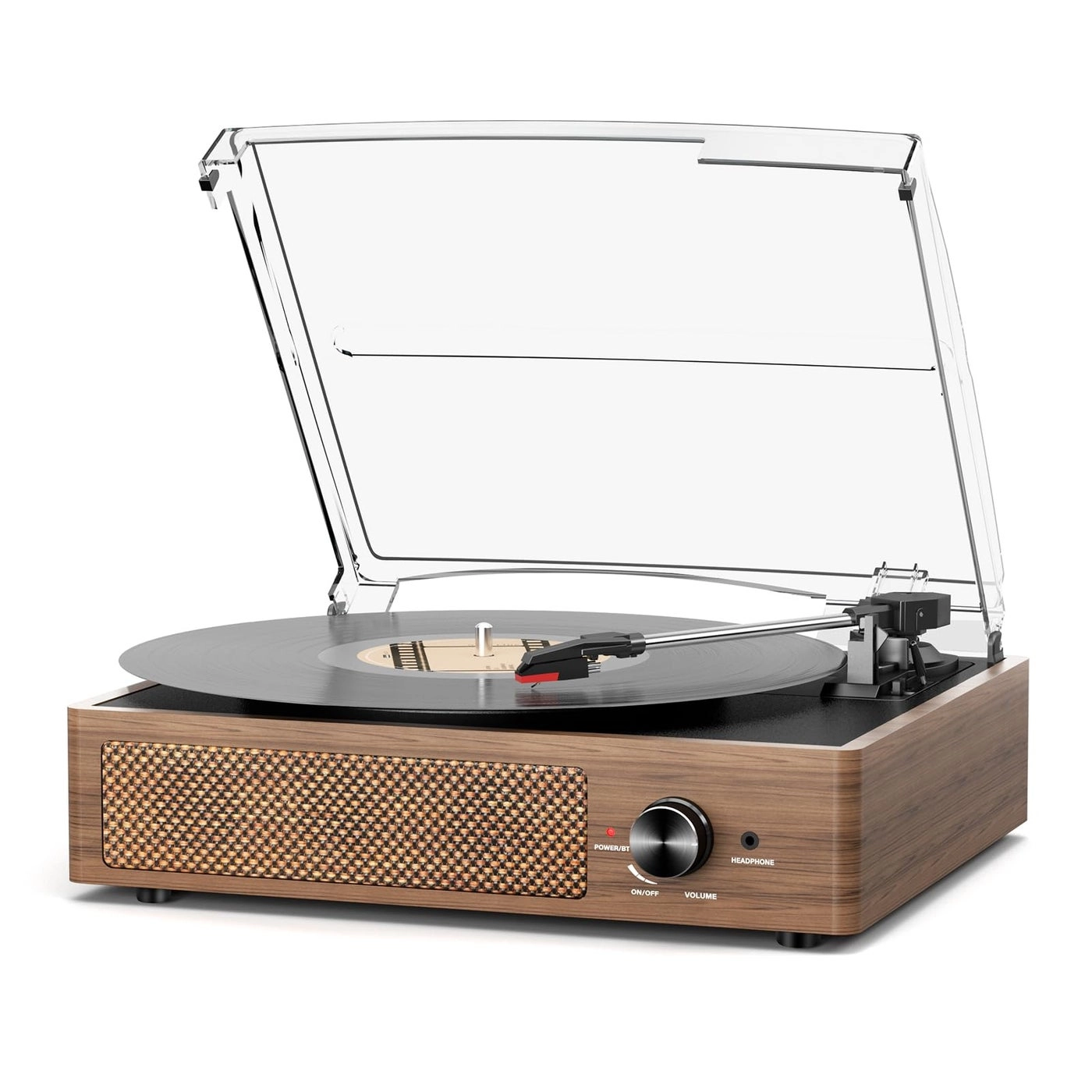 Record Player Turntable - Built-in Bluetooth 3-Speed 2 Stereo Speakers