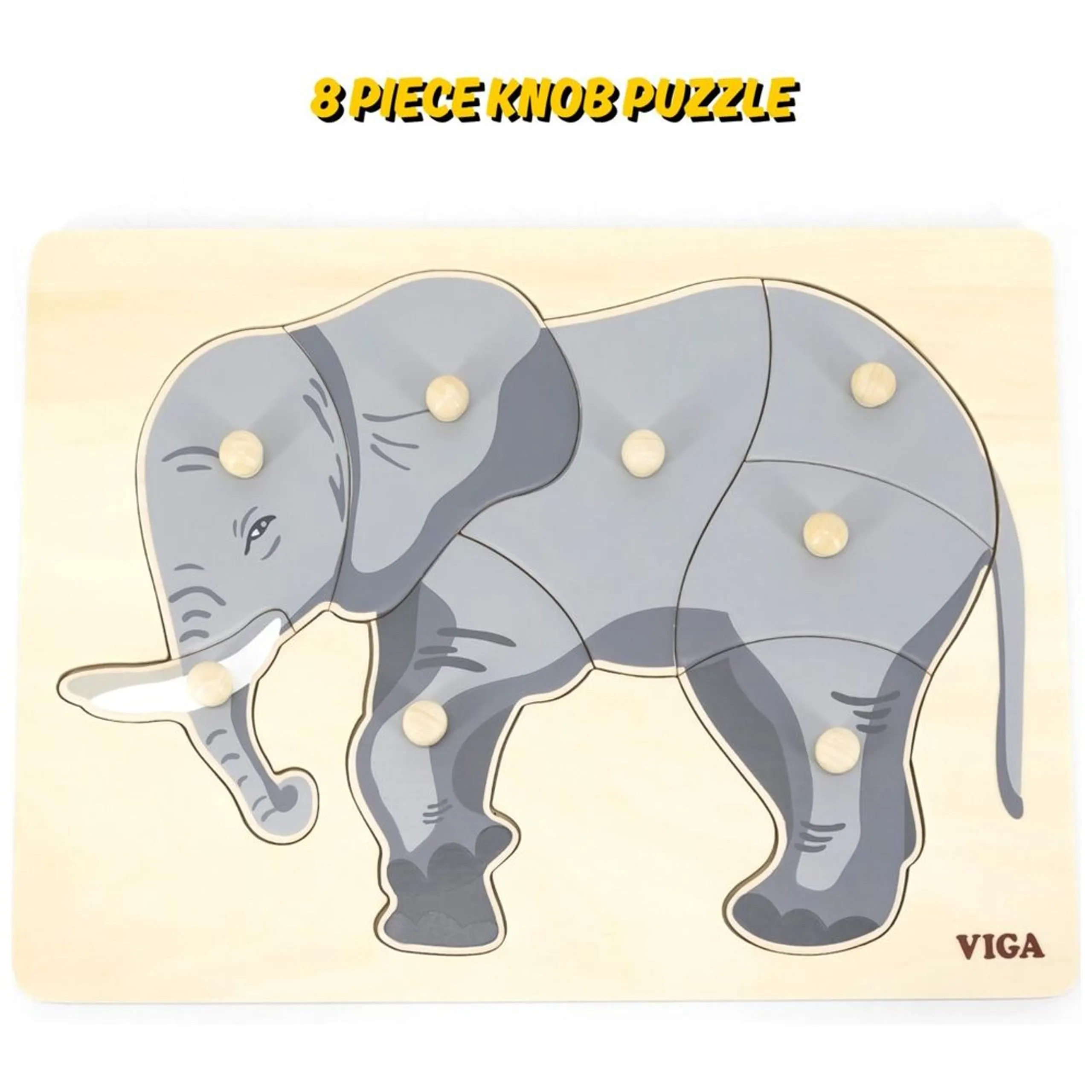 Wooden Puzzle Elephant - 3+ 9 pieces