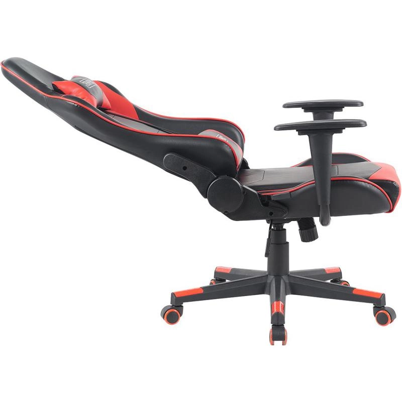 Ergonomic Highback Gaming Chair - Black/Red PU Leather Adjustable Height