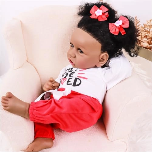 Reborn Baby Doll - 22 Inch Silicone Black Ages 3+