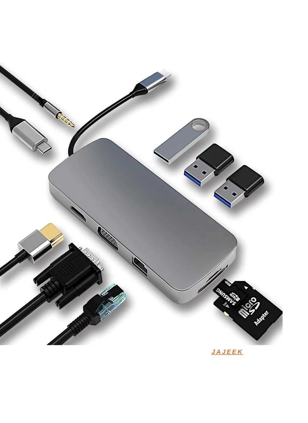 10-in-1 USB C Hub Docking Station - USB C MacBook Pro, Type C Laptops & Devices