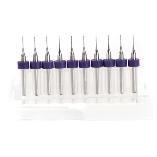 Micro Drill Bits - Tungsten Steel, White Steel 10pcs 0.5mm