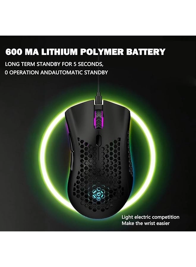 Ergonomic RGB Wireless Gaming Mouse - Wireless