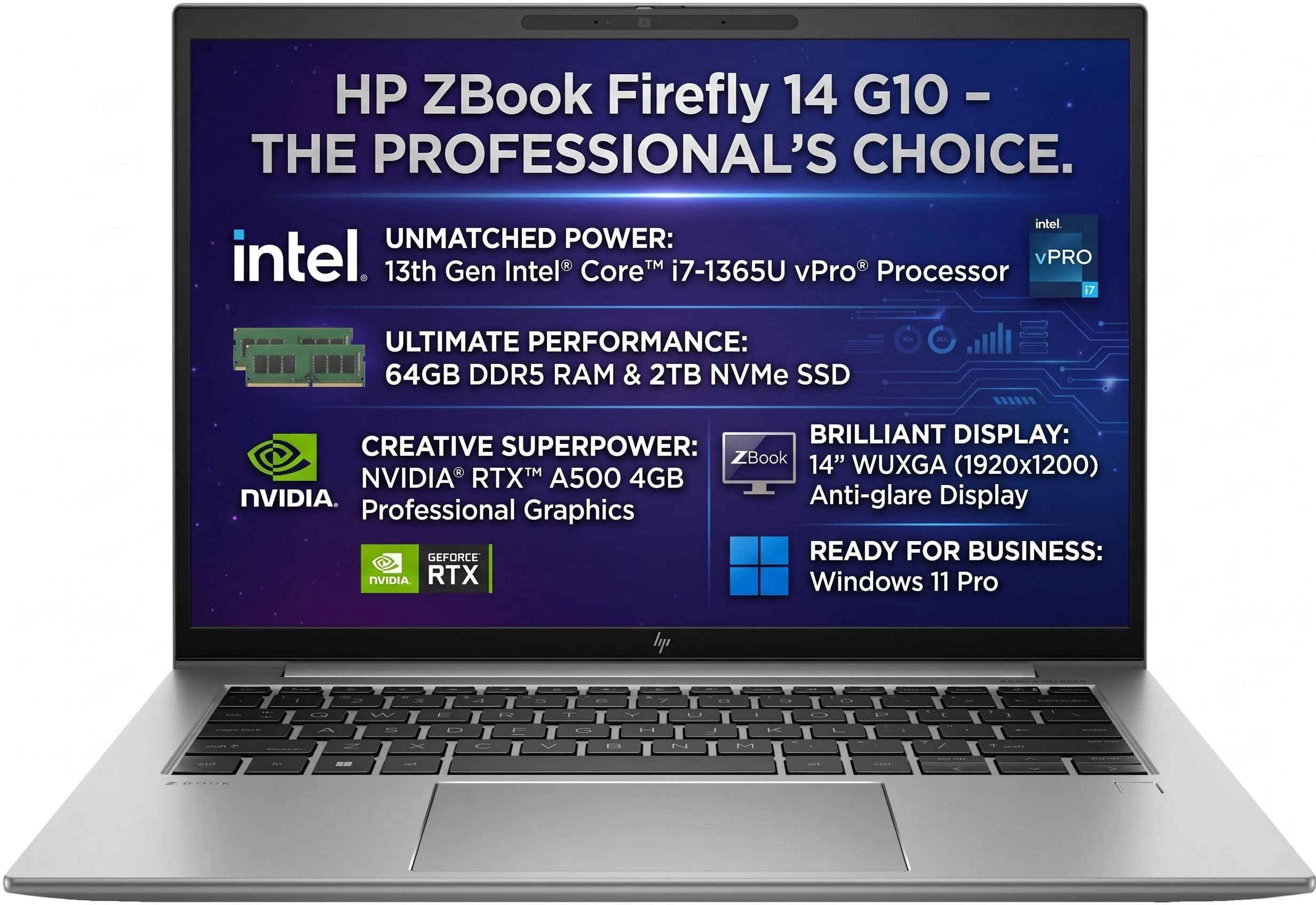 HP Zbook Firefly 14 G10 5G393ES#BCM - 14'' Core i7-1365U 64GB DDR5 2TB SSD