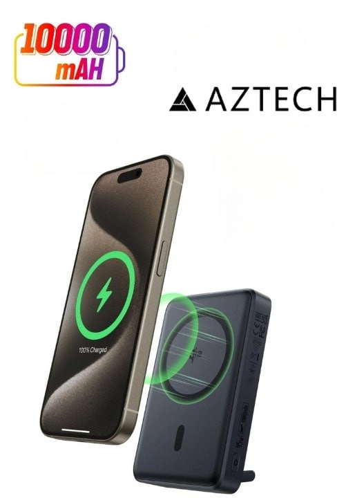 AZTECH Official Store Powergo - 10000mah Quick charge Wireless charging