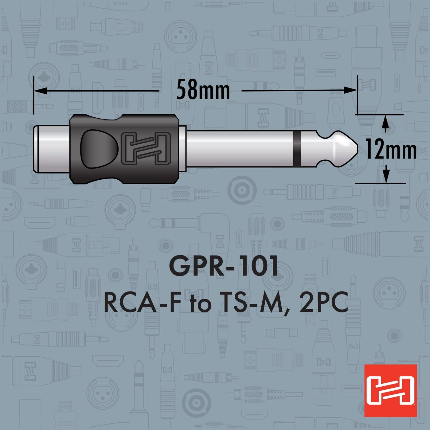 GPR-101 - RCA to 1/4 Inch TS 2 Pieces