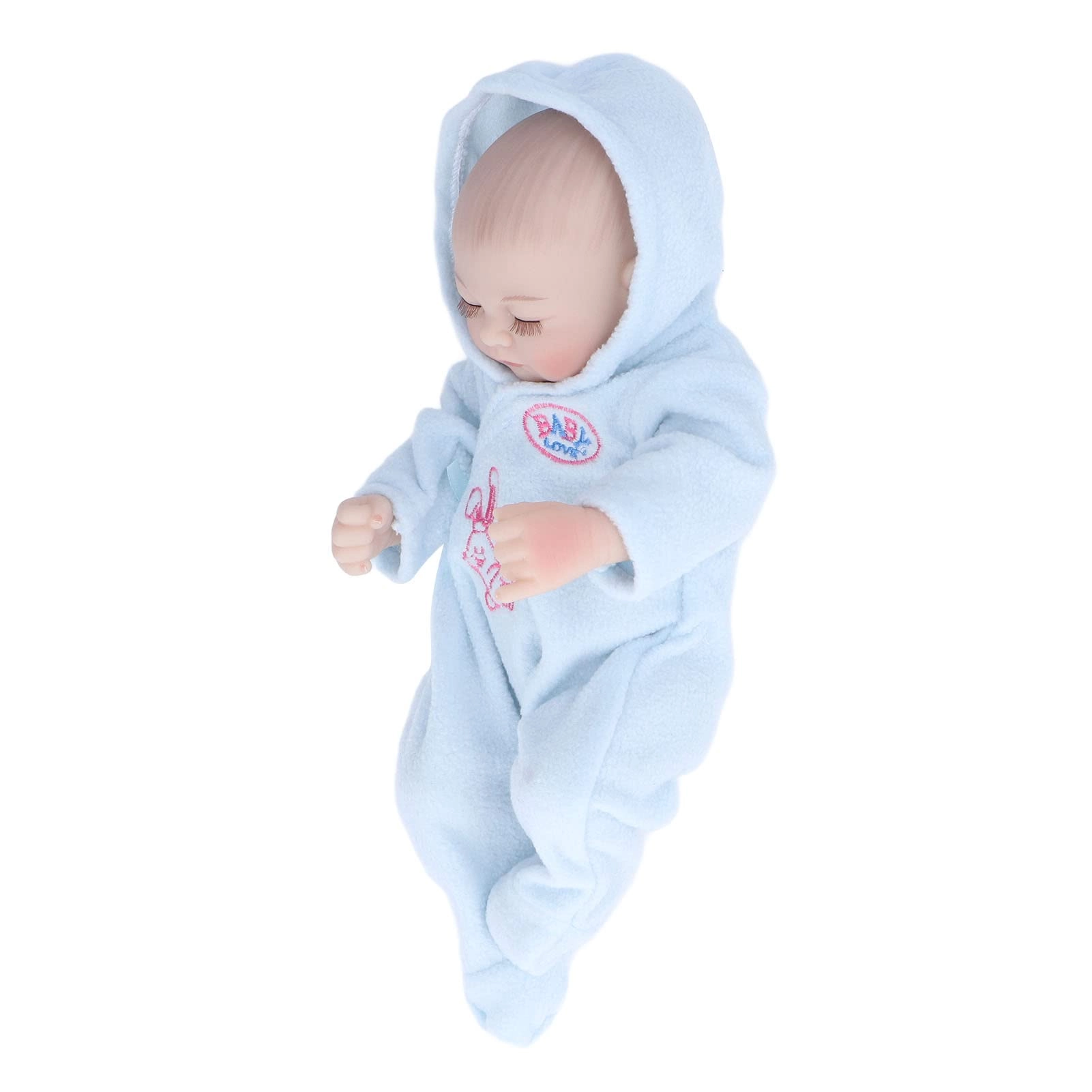 Omquot Reborn Baby Doll - 10 Inch Soft Silicone Blue Boy Eyes Closed Ages 3+