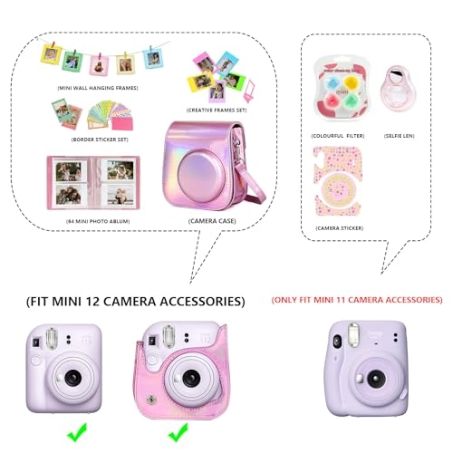 Case - Magic Pink + Adjustable strap + Photo album + Four-color filter + Frame sticker + Camera sticker + Selfie mirror