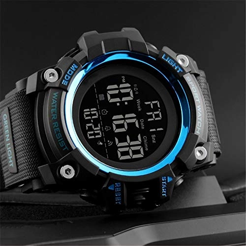 Multifunctional Waterproof Watches Outdoor Sports Digital Military LED Double Time 54mm Plastic