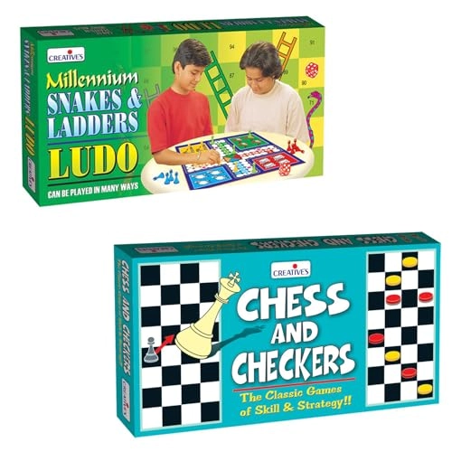Snakes & Ladders + Ludo + Chess + Checkers