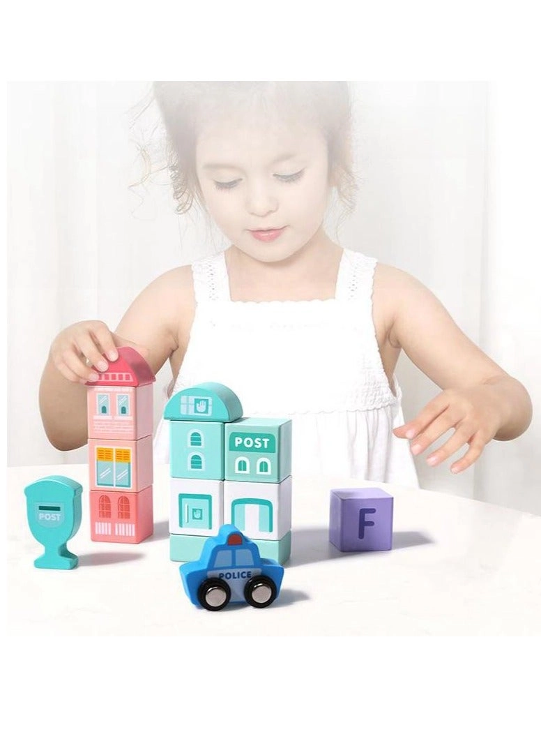 Wooden Building Blocks - Macaron Color 108pcs