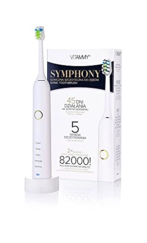 Symphony Sonic Toothbrush - 45 Days Per Charge 5 Brush Modes Up to 82,000 Movements per Minute