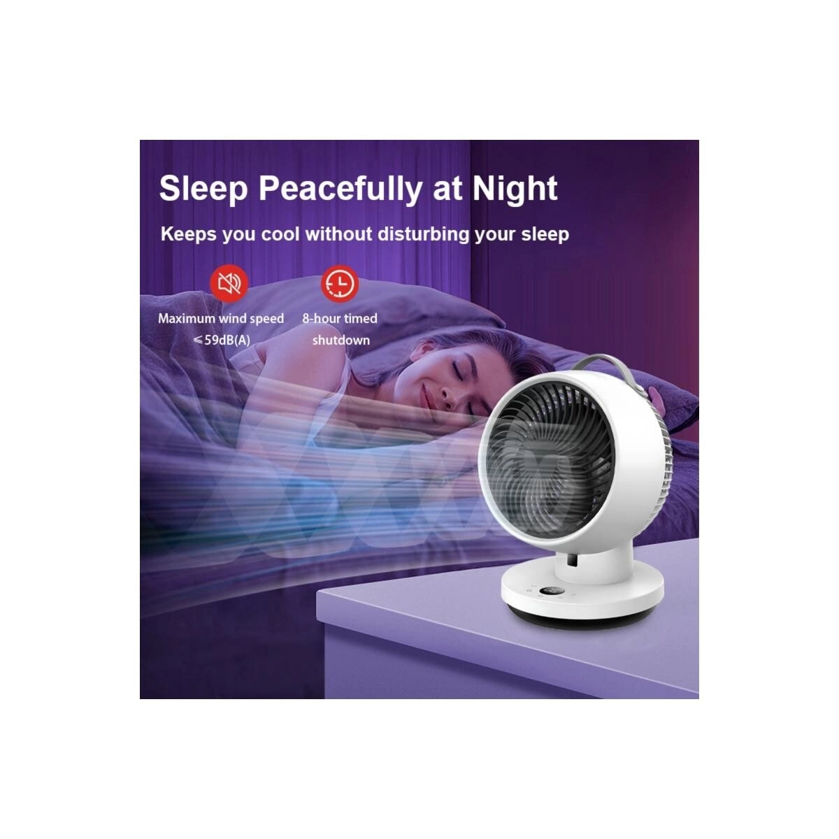 Desk Fan - 6000 mAh 19h Rechargeable