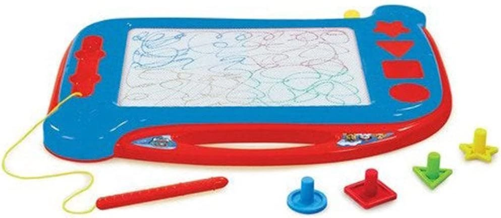 Nick Junior Paw Patrol Colour Doodle Drawing Board - 1 PAW Patrol color doodle board, 4 shape stampers, 1 pen attached magnetic pen and removable magnetic shapes