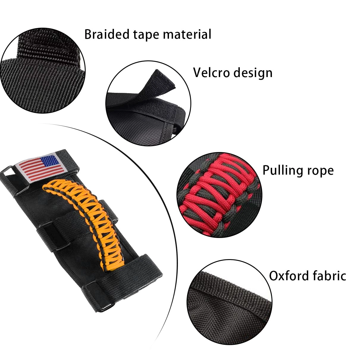 Roll Bar Grab Handles - 4PCS Orange