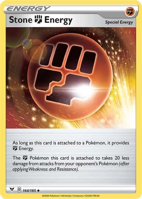Pokémon Pokemon Stone Fighting Energy 164/185 - English + Toploader