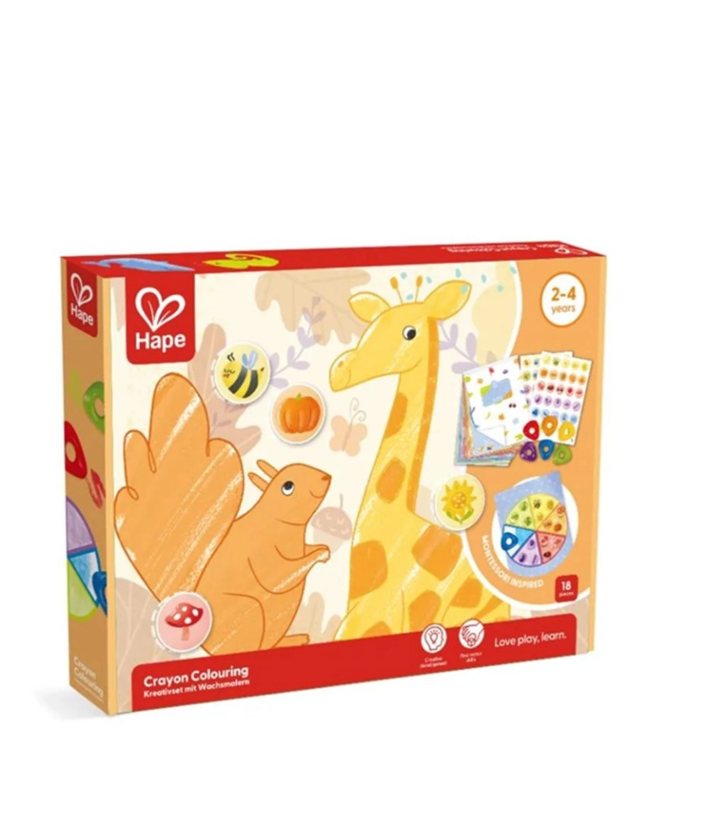 Crayon Colouring And Stickers Art Set - 6 ring-style chunky crayons