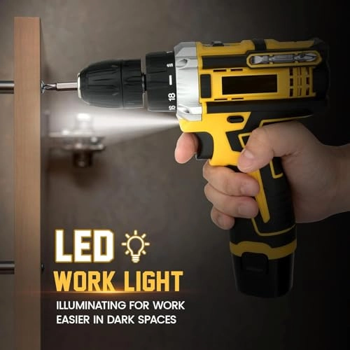 Cordless Screwdriver and Drill Machine - 2 x1.5Ah Battery